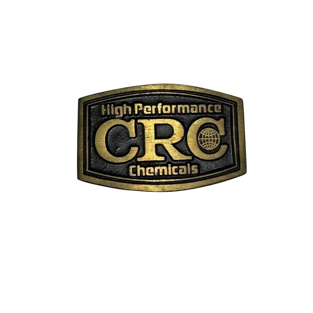 Vintage DYNA BUCKLE CRC Chemicals Belt Buckle Solid‎ Bronze Made in USA Utah
